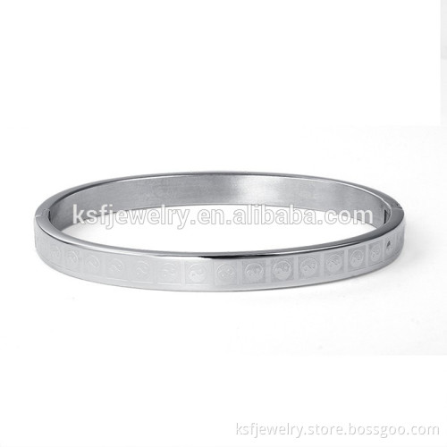 2015 Stainless Steel Men's Silver Stylish Bangle Wholesale